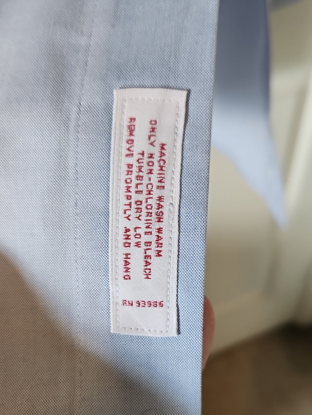 Brooks Brothers Light Blue Cotton Dress Shirt 17 1/2 6/7 Non Iron - Picture 6 of 9